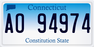 CT license plate AO94974