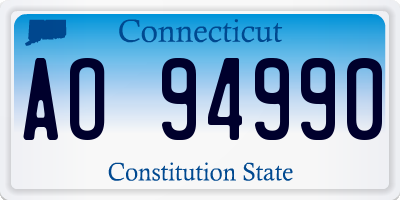 CT license plate AO94990