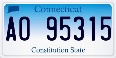 CT license plate AO95315