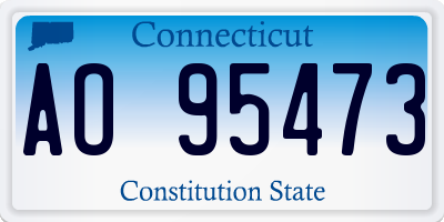 CT license plate AO95473