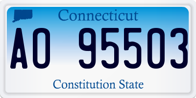 CT license plate AO95503