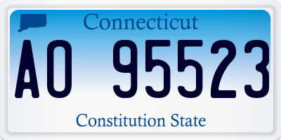 CT license plate AO95523