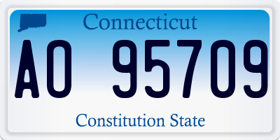 CT license plate AO95709