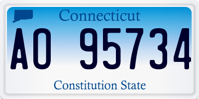 CT license plate AO95734