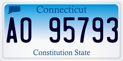 CT license plate AO95793