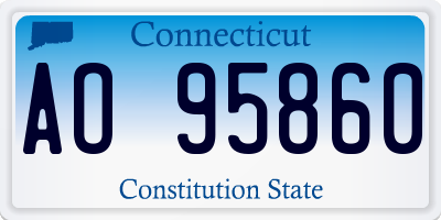 CT license plate AO95860