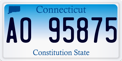 CT license plate AO95875