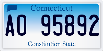 CT license plate AO95892