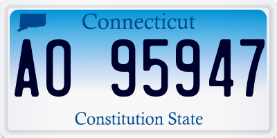 CT license plate AO95947