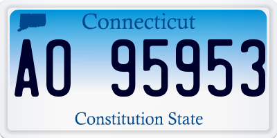 CT license plate AO95953