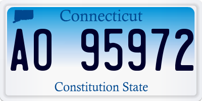 CT license plate AO95972