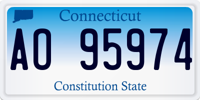 CT license plate AO95974