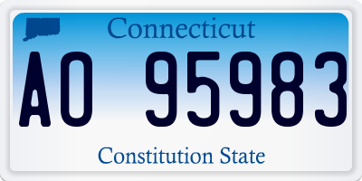 CT license plate AO95983