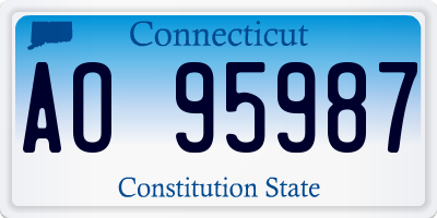 CT license plate AO95987