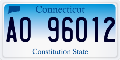 CT license plate AO96012
