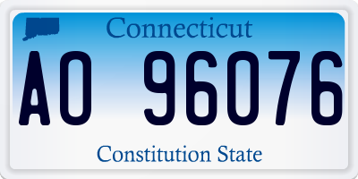 CT license plate AO96076