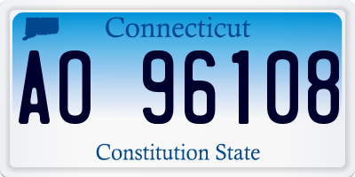 CT license plate AO96108