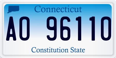 CT license plate AO96110