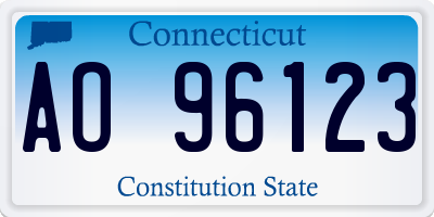 CT license plate AO96123