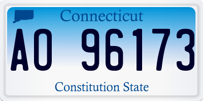 CT license plate AO96173