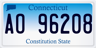 CT license plate AO96208