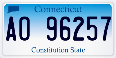 CT license plate AO96257