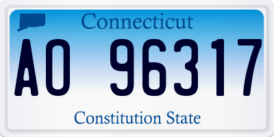 CT license plate AO96317