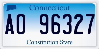 CT license plate AO96327