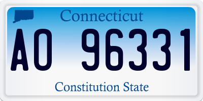 CT license plate AO96331