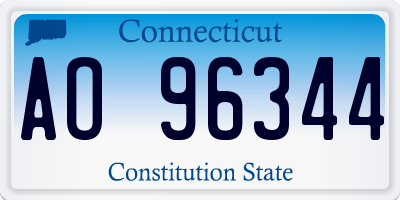 CT license plate AO96344