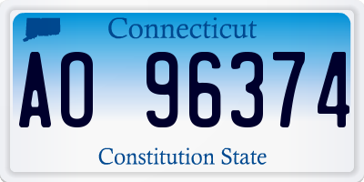 CT license plate AO96374