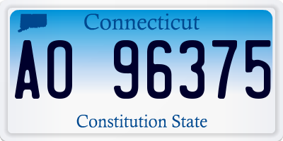 CT license plate AO96375