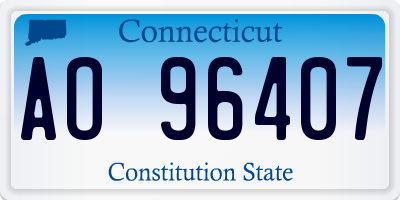 CT license plate AO96407