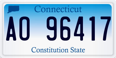 CT license plate AO96417