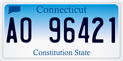 CT license plate AO96421