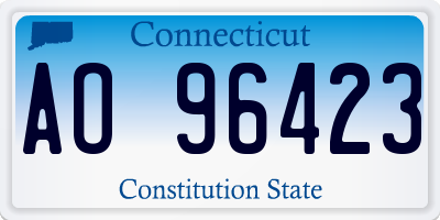 CT license plate AO96423