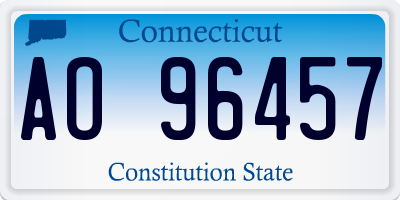 CT license plate AO96457