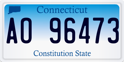 CT license plate AO96473