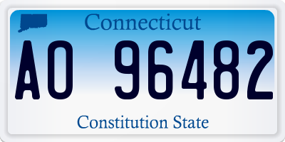 CT license plate AO96482