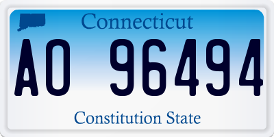 CT license plate AO96494