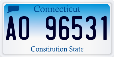CT license plate AO96531