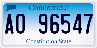 CT license plate AO96547