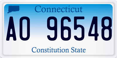 CT license plate AO96548