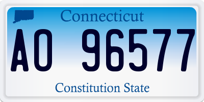 CT license plate AO96577