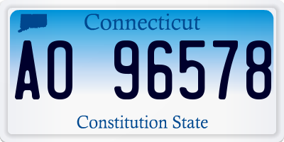 CT license plate AO96578