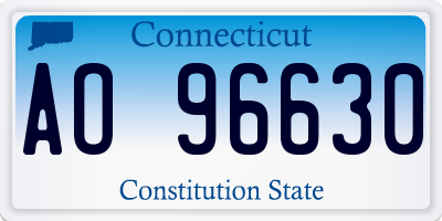 CT license plate AO96630