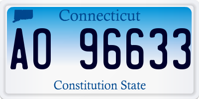 CT license plate AO96633