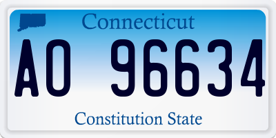 CT license plate AO96634