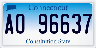CT license plate AO96637