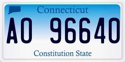 CT license plate AO96640